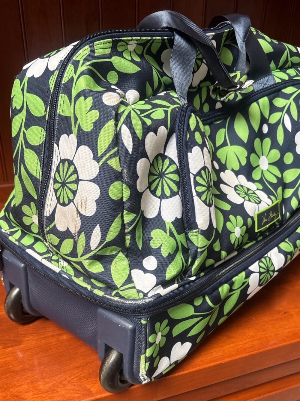 Vera Bradley “Lucky You” Floral Lighten Up Rolling Wheel Duffle Bag Luggage